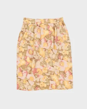 00s Pastel Patterned Pencil Skirt - S