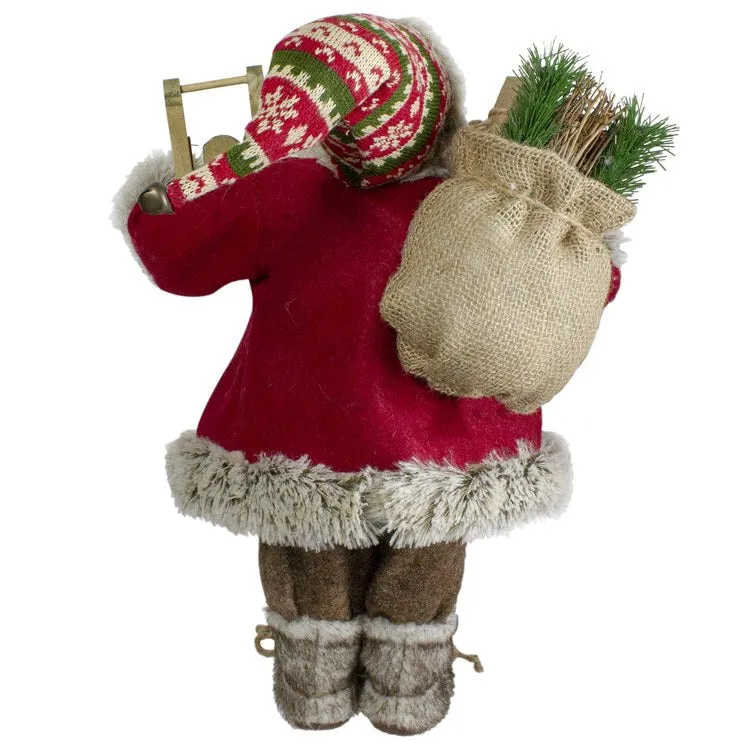 18" Nordic Santa Christmas Figurine with Sled