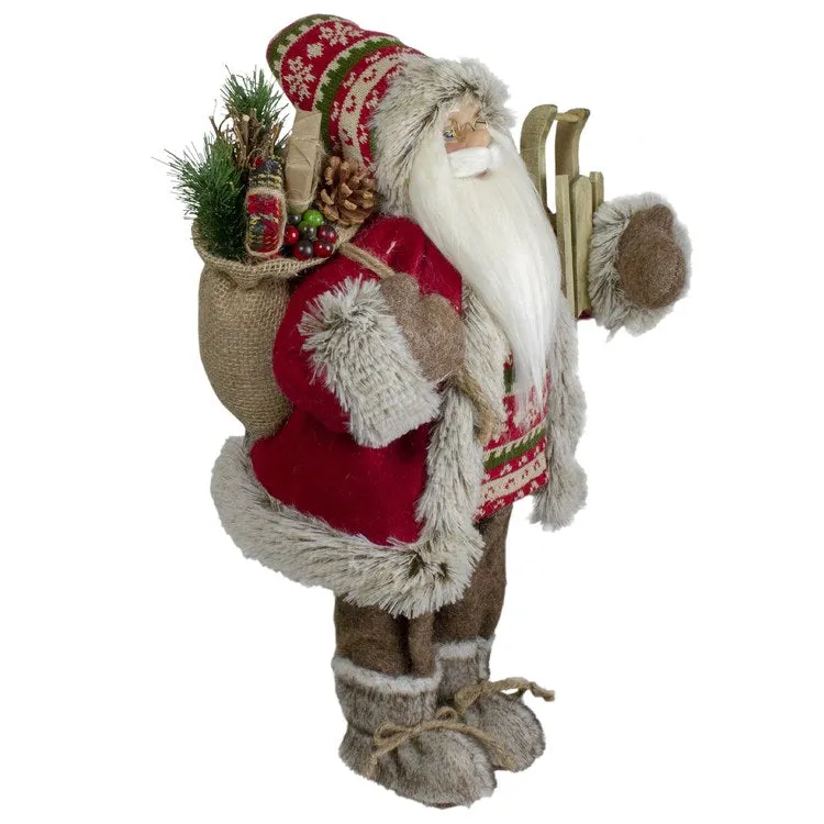 18" Nordic Santa Christmas Figurine with Sled