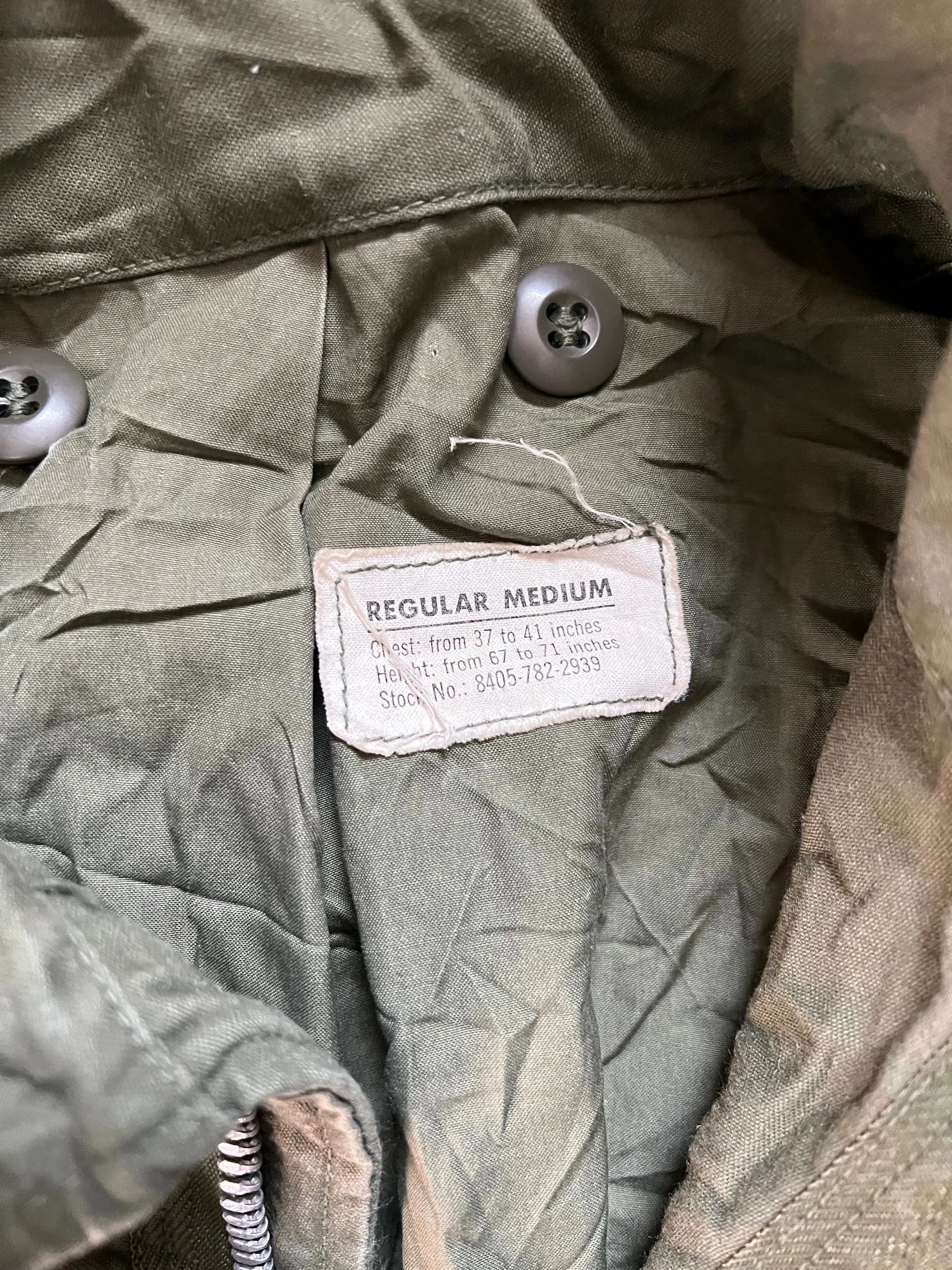 1965 U.S. Army 1st Pattern M-65 Cold Weather Jacket Medium Regular