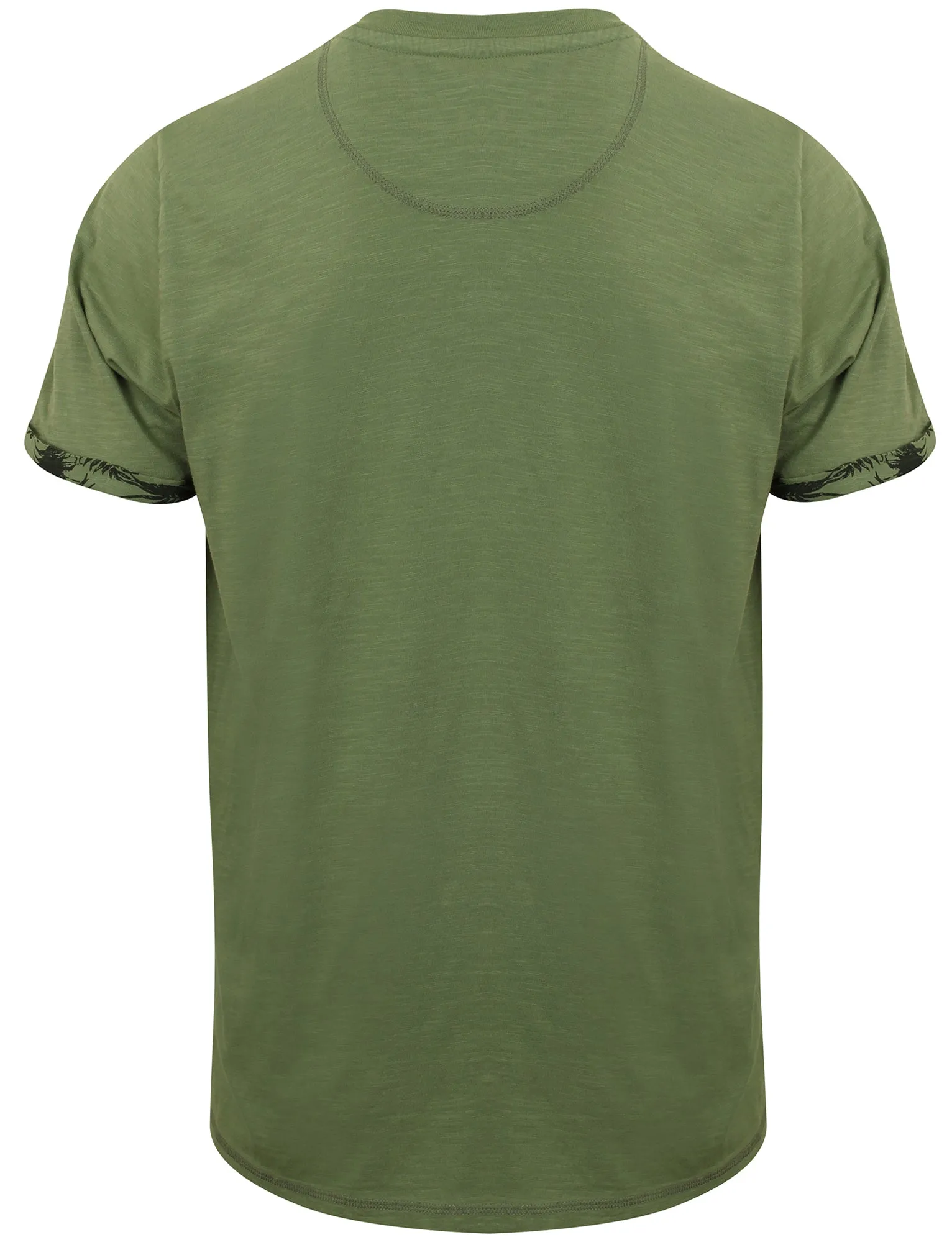 Akoni Henley T-Shirt with Pocket in Olivine Khaki - Tokyo Laundry