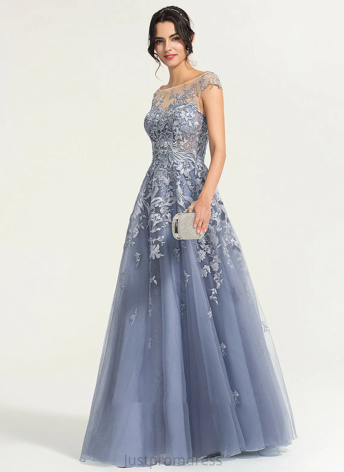 Allison Scoop Prom Dresses Neck Tulle Ball-Gown/Princess Floor-Length