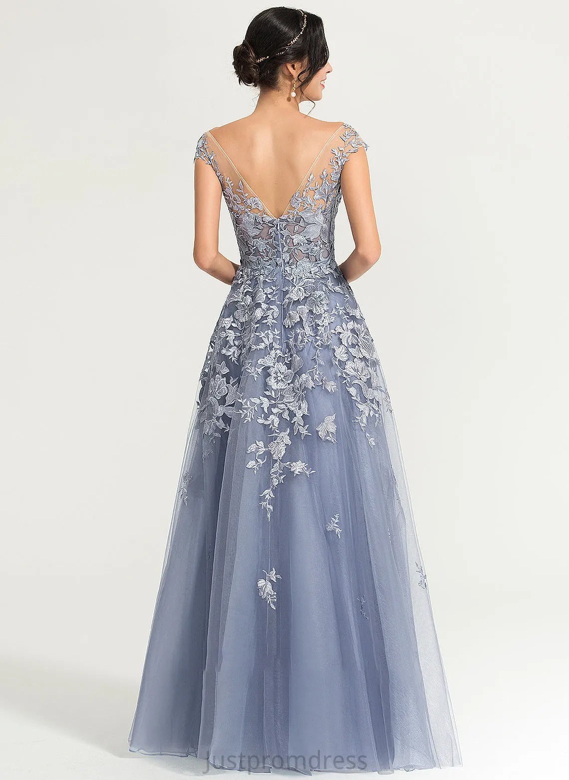 Allison Scoop Prom Dresses Neck Tulle Ball-Gown/Princess Floor-Length