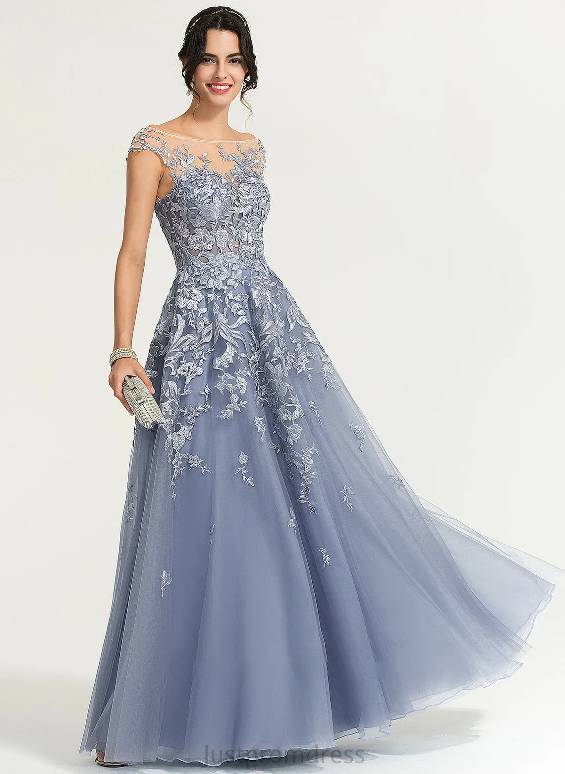 Allison Scoop Prom Dresses Neck Tulle Ball-Gown/Princess Floor-Length