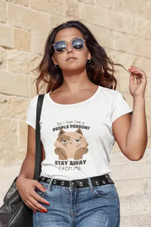 Anti Social Cat Printed Scoop Neck T-shirt for women