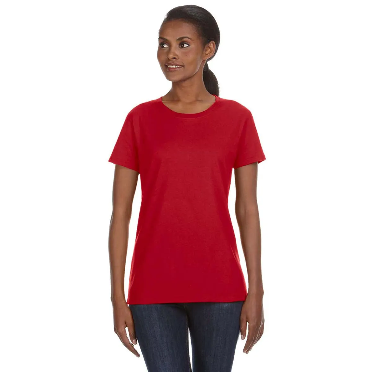 Anvil Women's Red Midweight Mid-Scoop T-Shirt