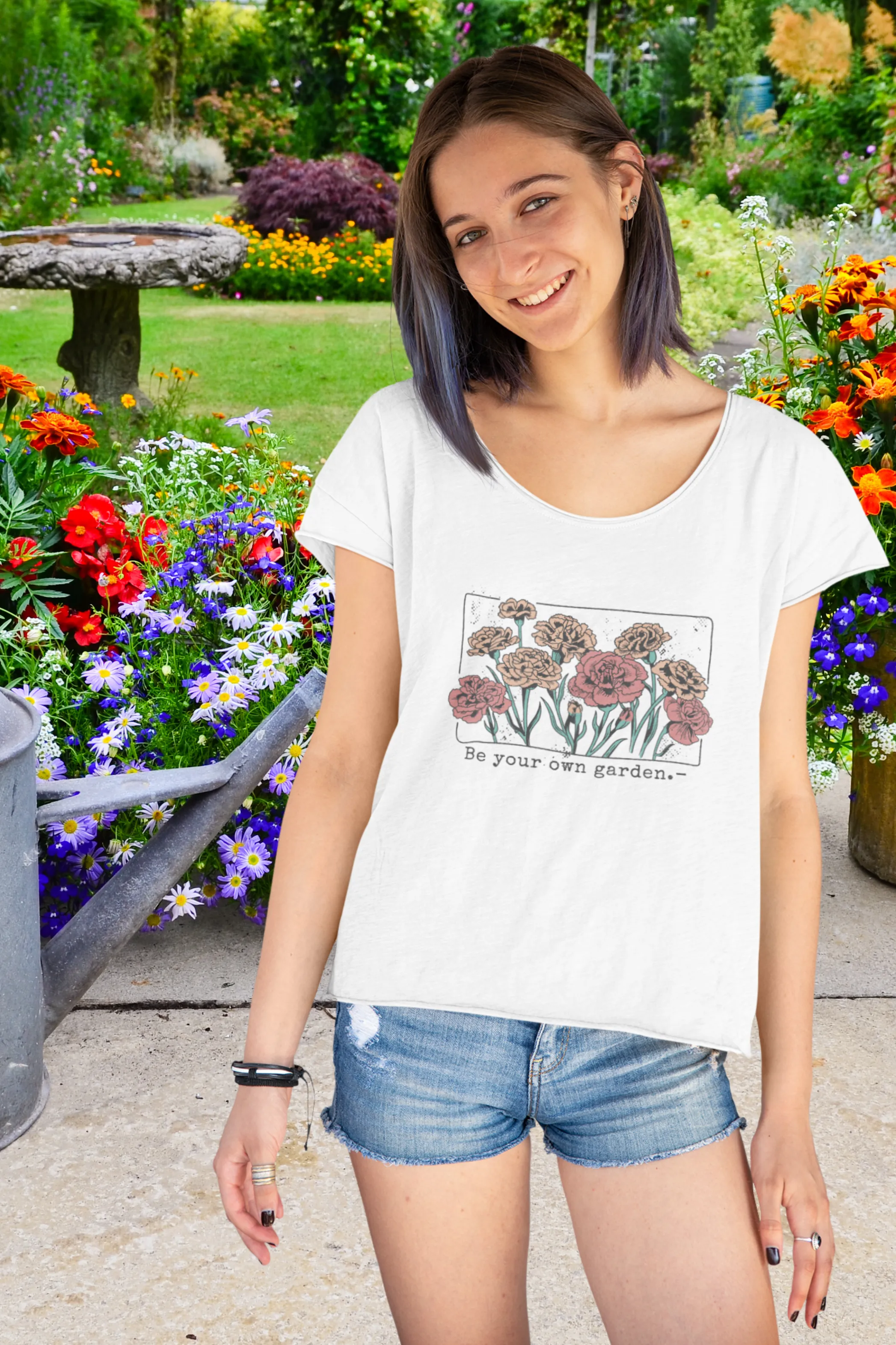 Be Your Own Garden Printed Scoop Neck T-shirt for women