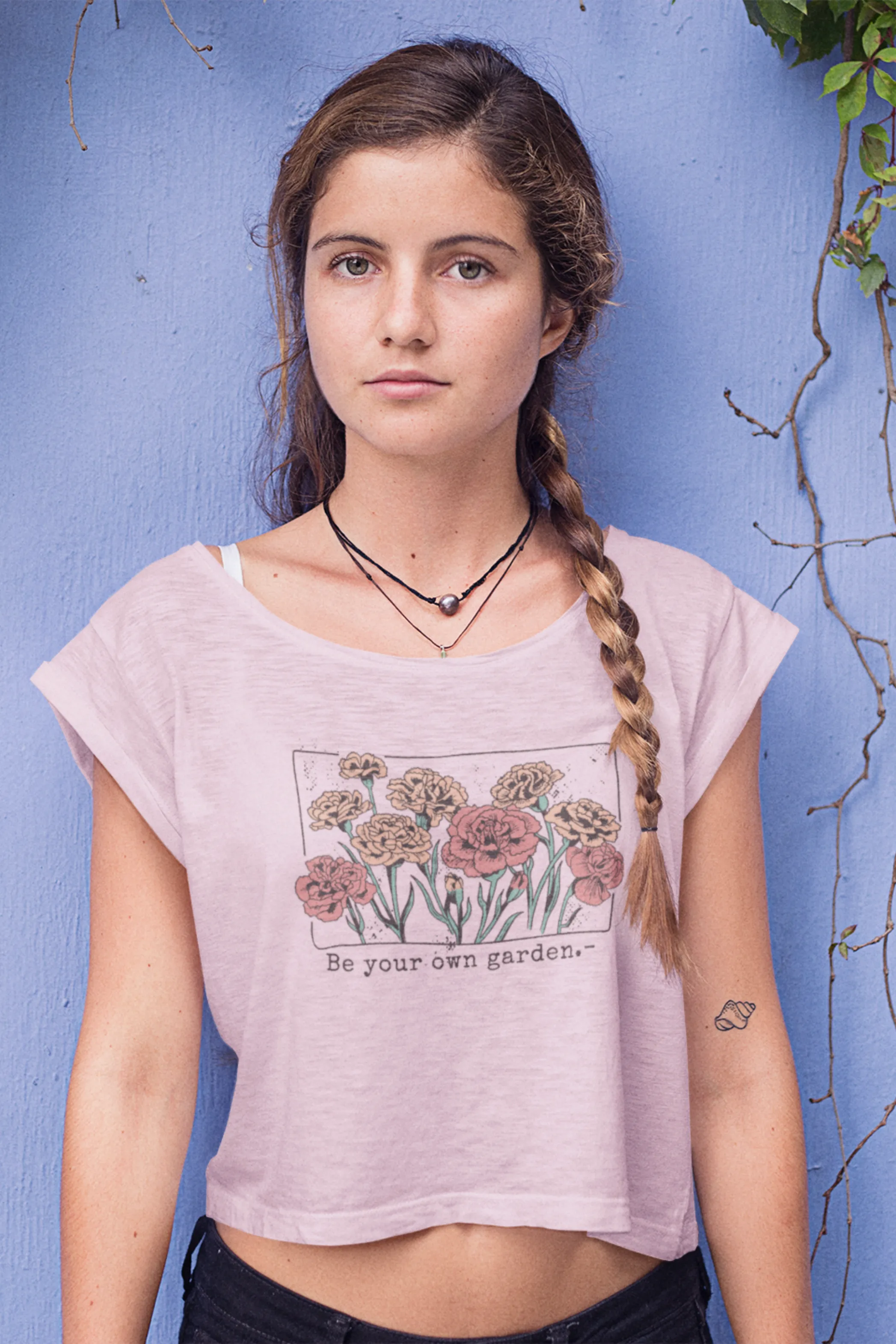 Be Your Own Garden Printed Scoop Neck T-shirt for women