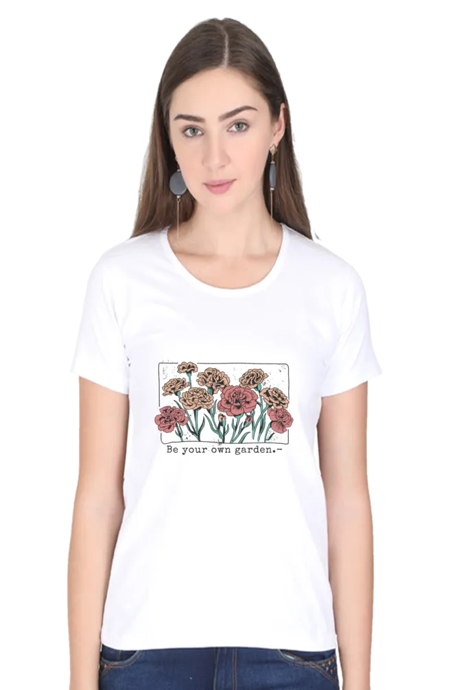 Be Your Own Garden Printed Scoop Neck T-shirt for women