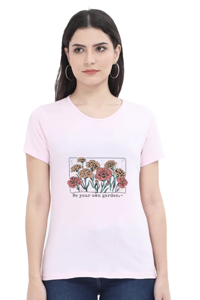 Be Your Own Garden Printed Scoop Neck T-shirt for women