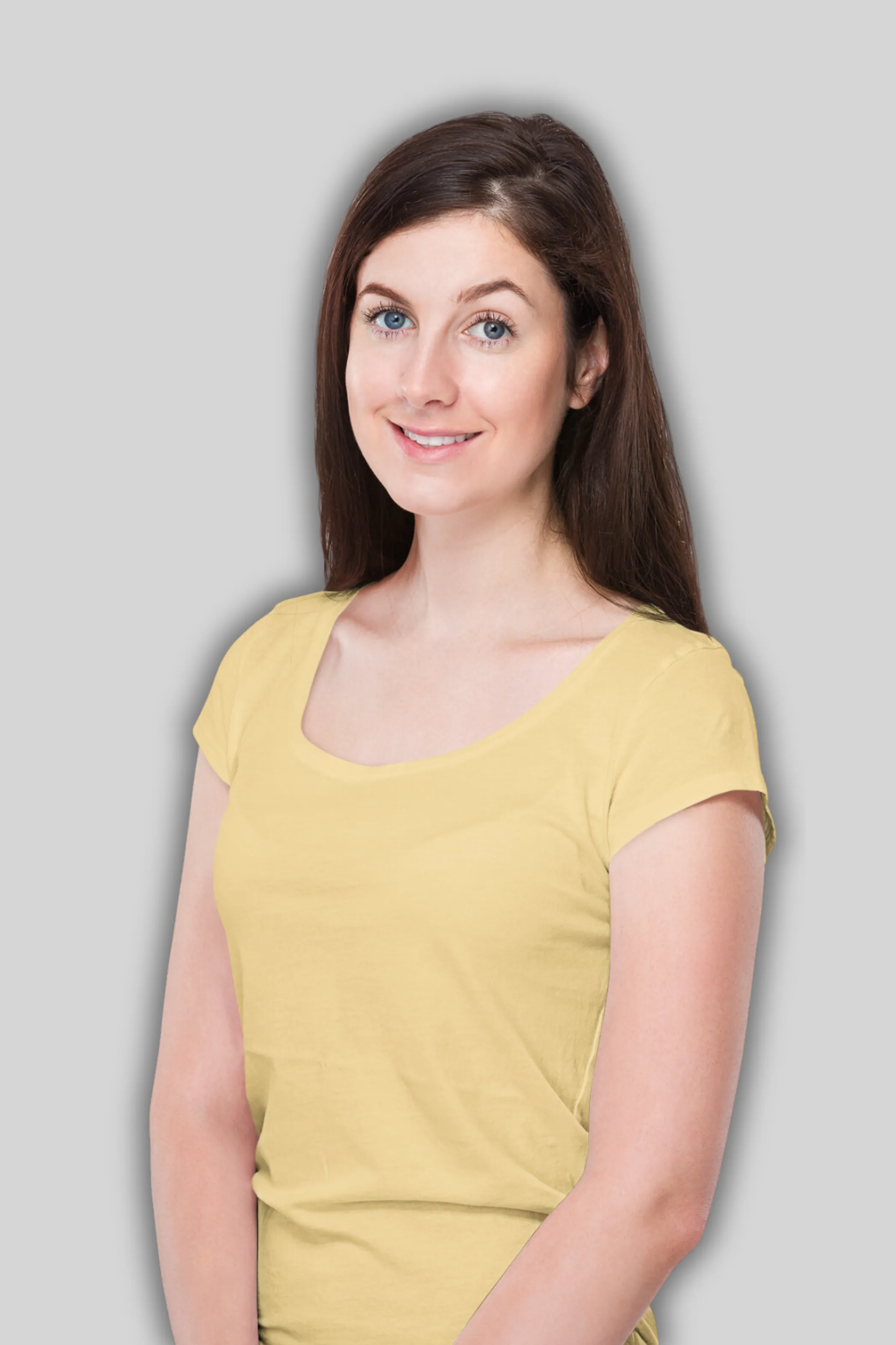 Beige Scoop Neck T-shirt for women