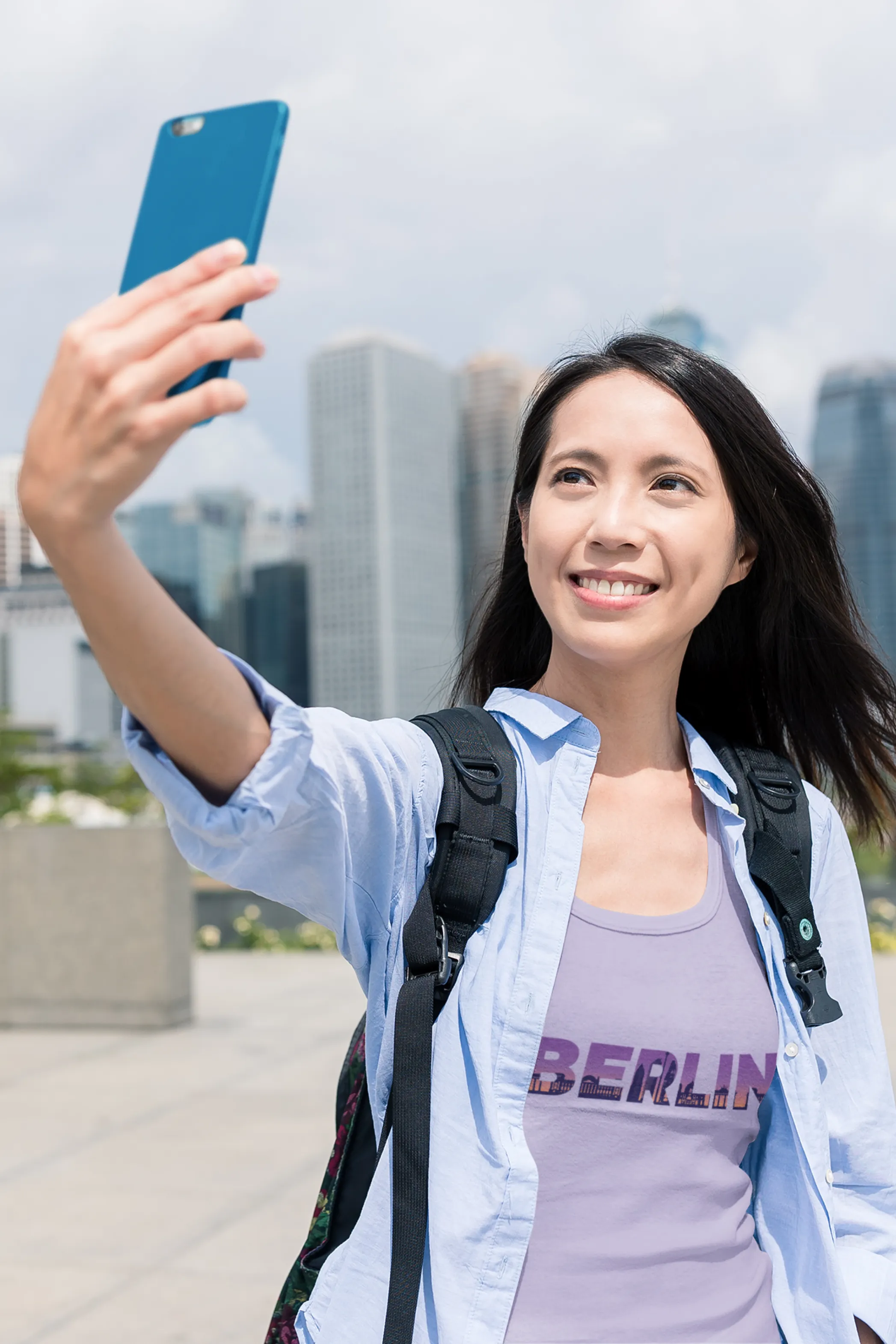 Berlin Skyline Printed Scoop Neck T-shirt for women