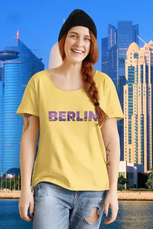 Berlin Skyline Printed Scoop Neck T-shirt for women