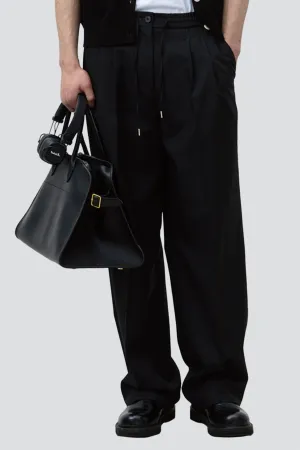 Black Lounge Wool Slacks