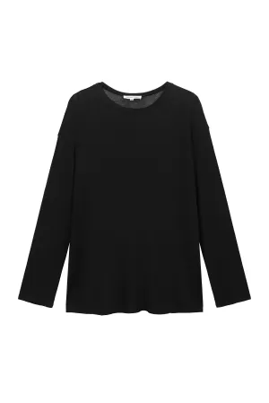 Black Wool Regular Longsleeve T-shirt