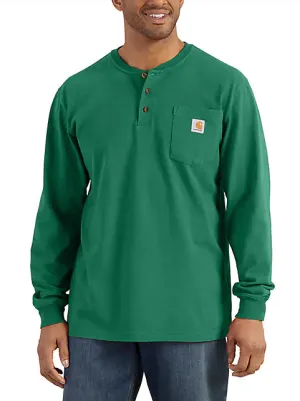 Carhartt K128-G55 North Woods Heather Workwear Long Sleeve Henley T-Shirt