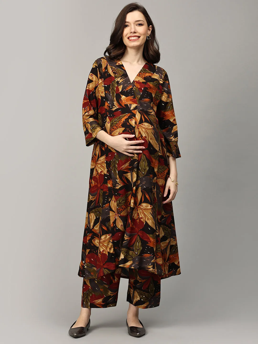 Choco-Lot of Style Maternity and Nursing Co ord Set