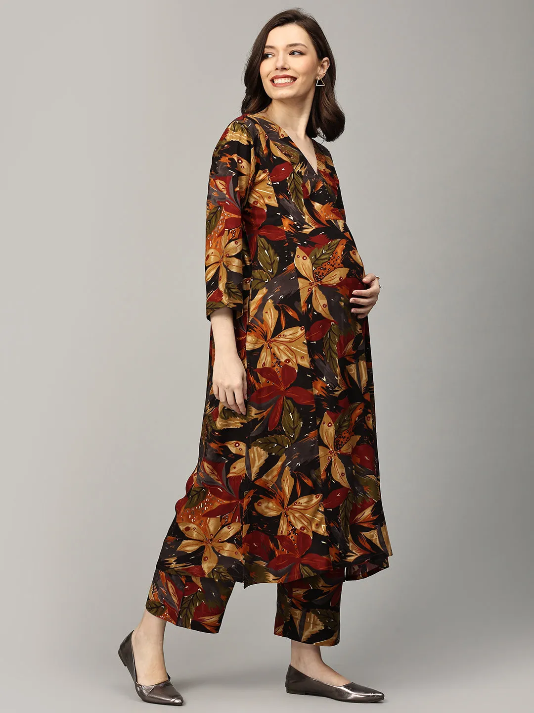 Choco-Lot of Style Maternity and Nursing Co ord Set