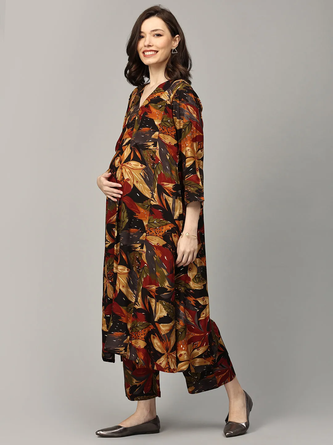 Choco-Lot of Style Maternity and Nursing Co ord Set