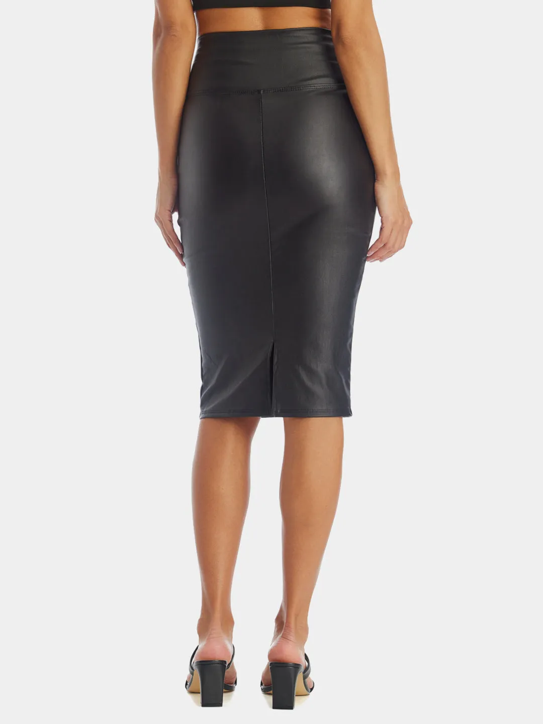 Coated Leather Skirt