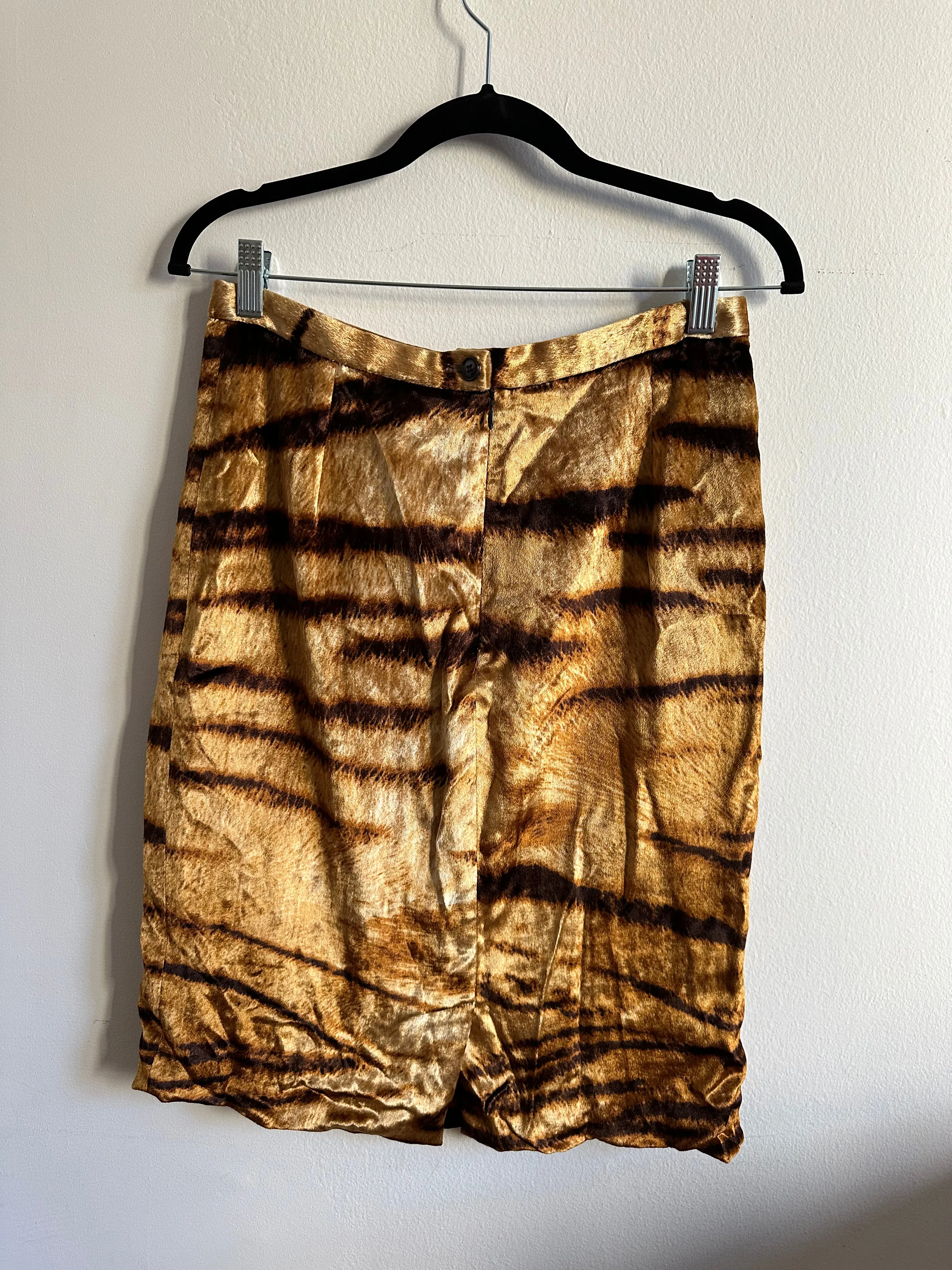 Dolce and Gabbana Velvet Animal Print Pencil Skirt