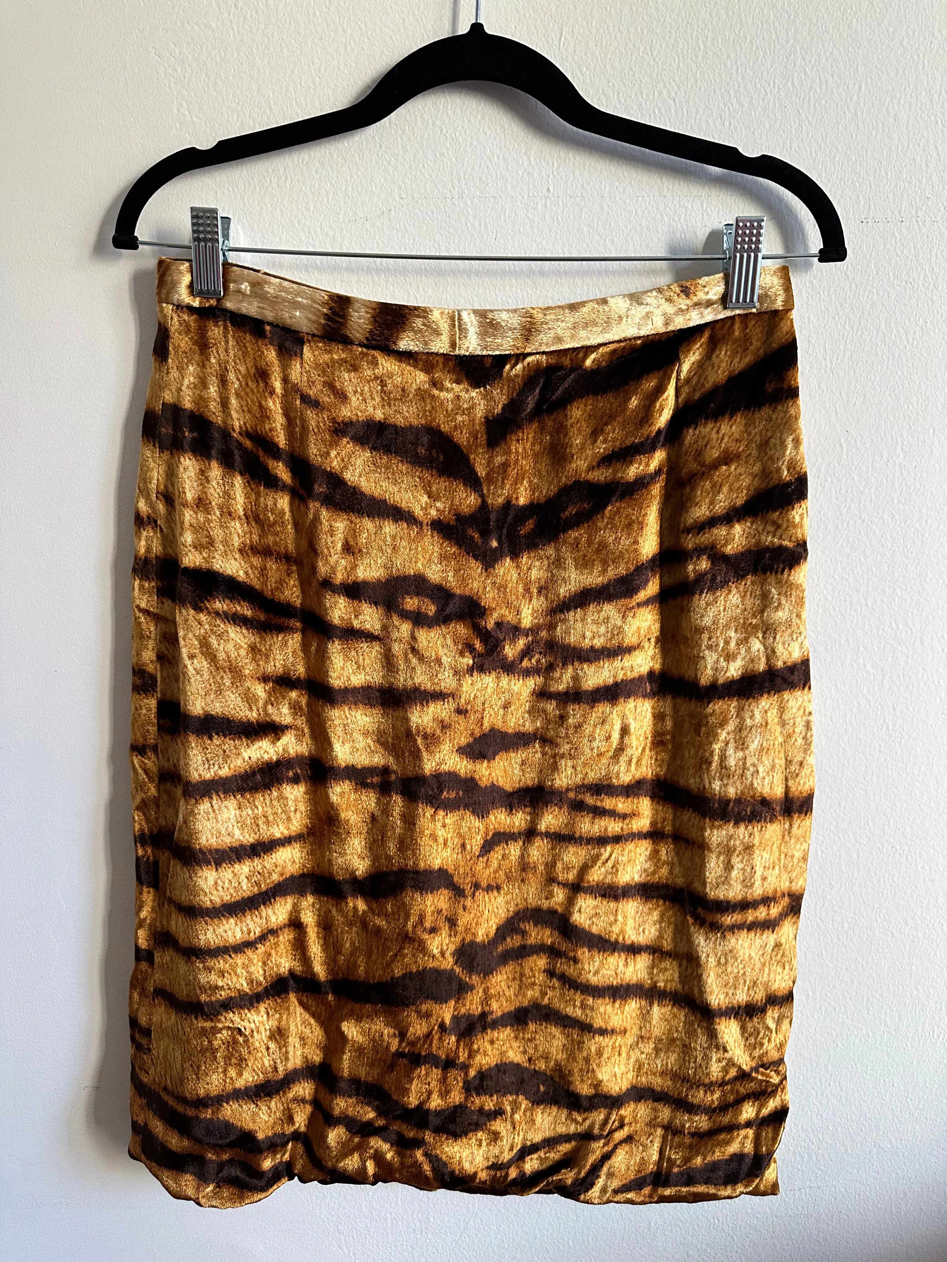 Dolce and Gabbana Velvet Animal Print Pencil Skirt