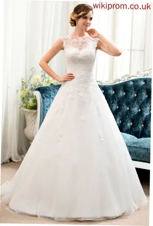 Dress Beading Muriel Ball-Gown/Princess Train Wedding With Tulle Illusion Sweep Organza Wedding Dresses Sequins