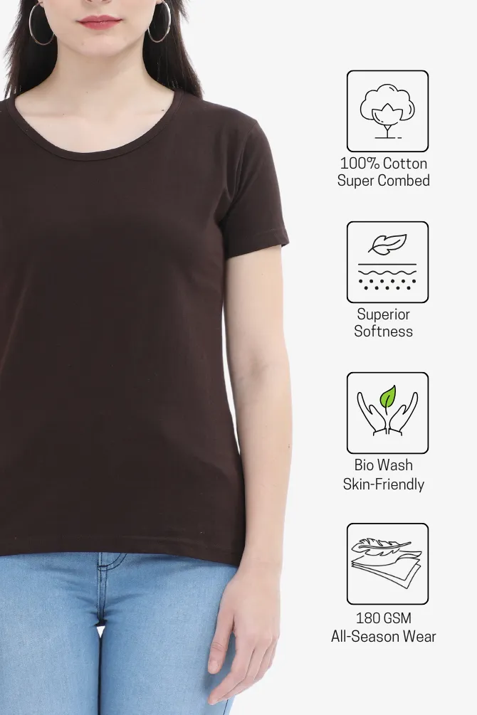 Earthy and Neutral Scoop Neck T Shirt for Women