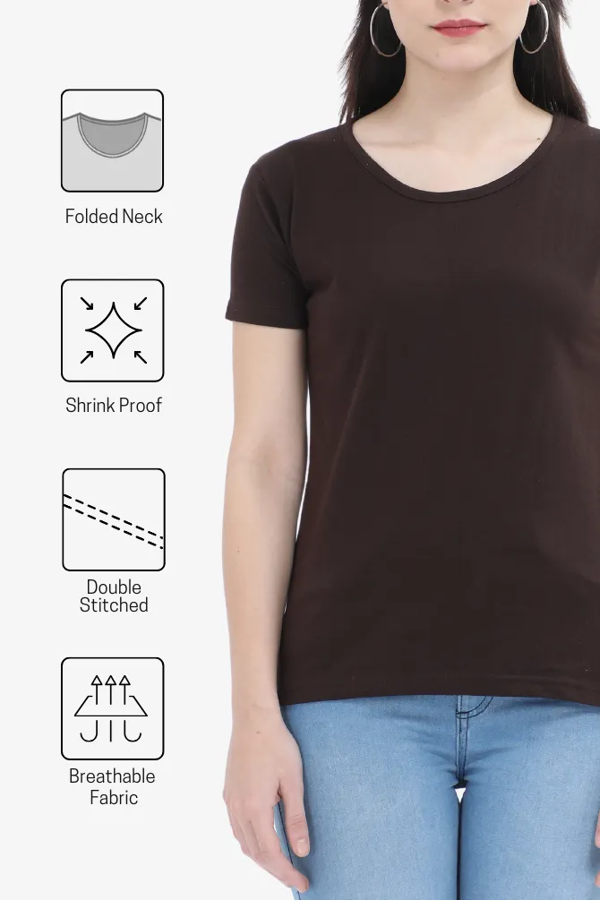 Earthy and Neutral Scoop Neck T Shirt for Women