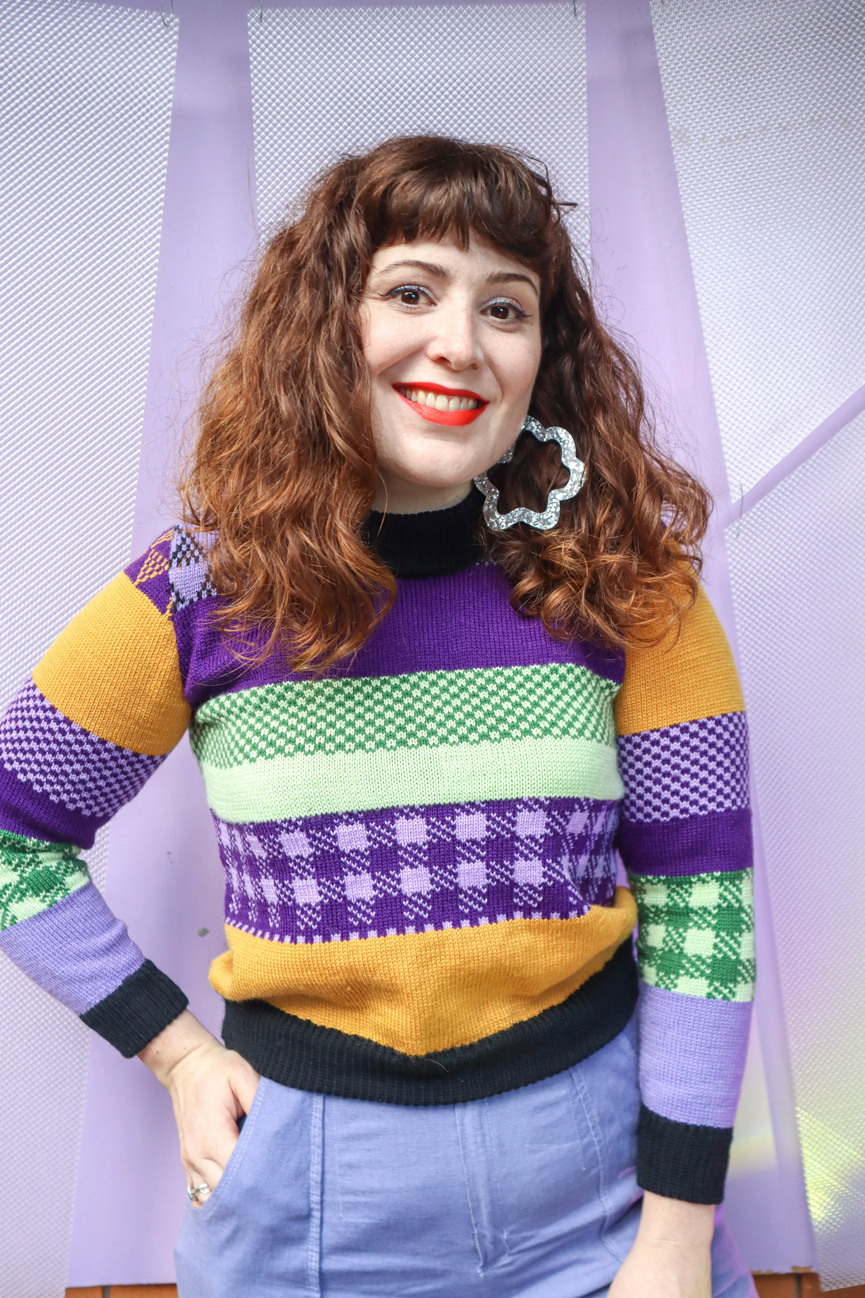 Fancy Mix n Match Jumper - Purple   Gold