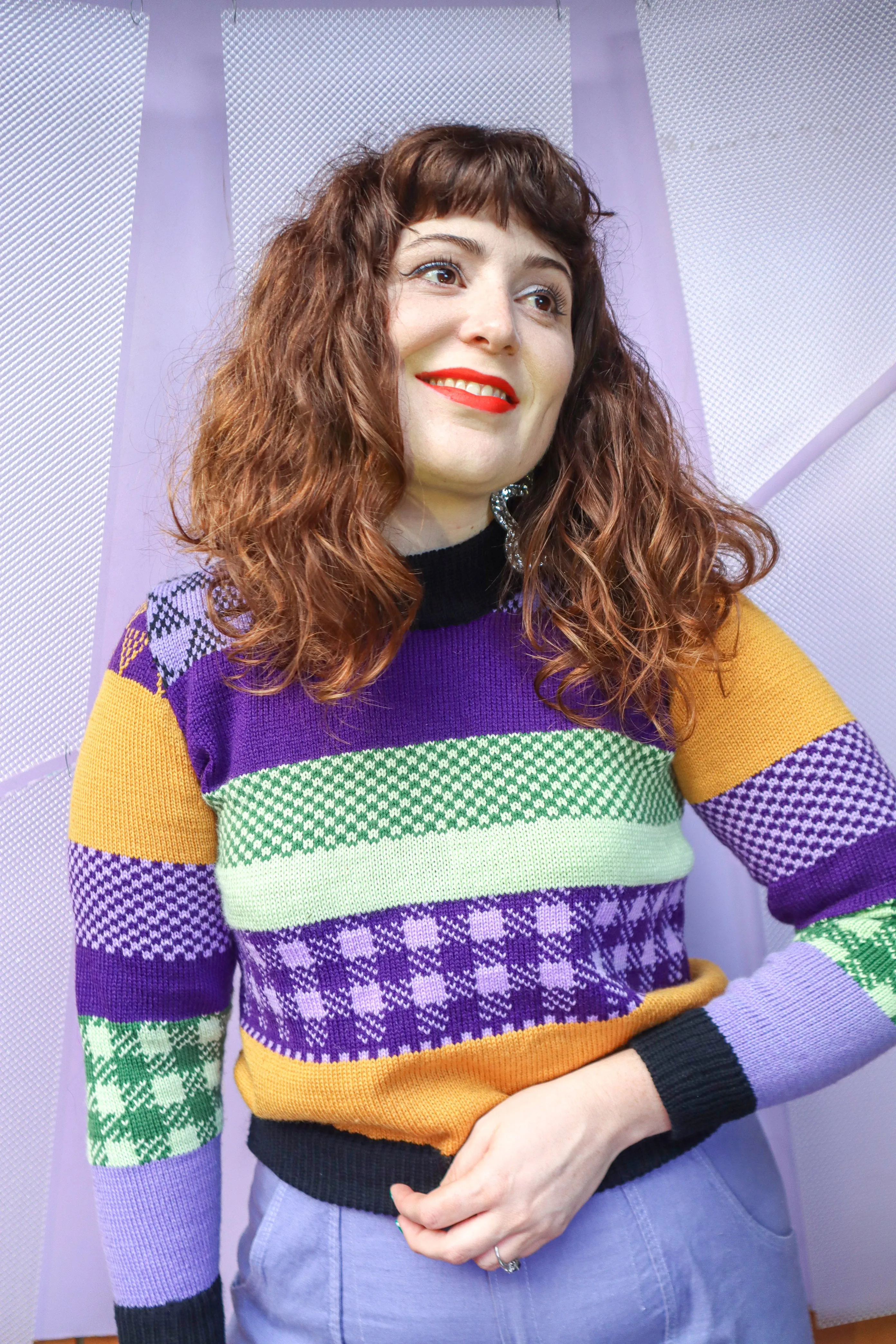 Fancy Mix n Match Jumper - Purple   Gold