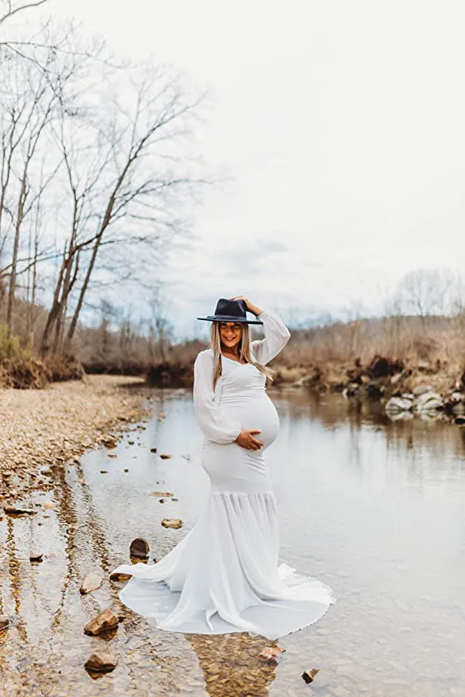 Gisele Chiffon Mermaid Maternity Dress