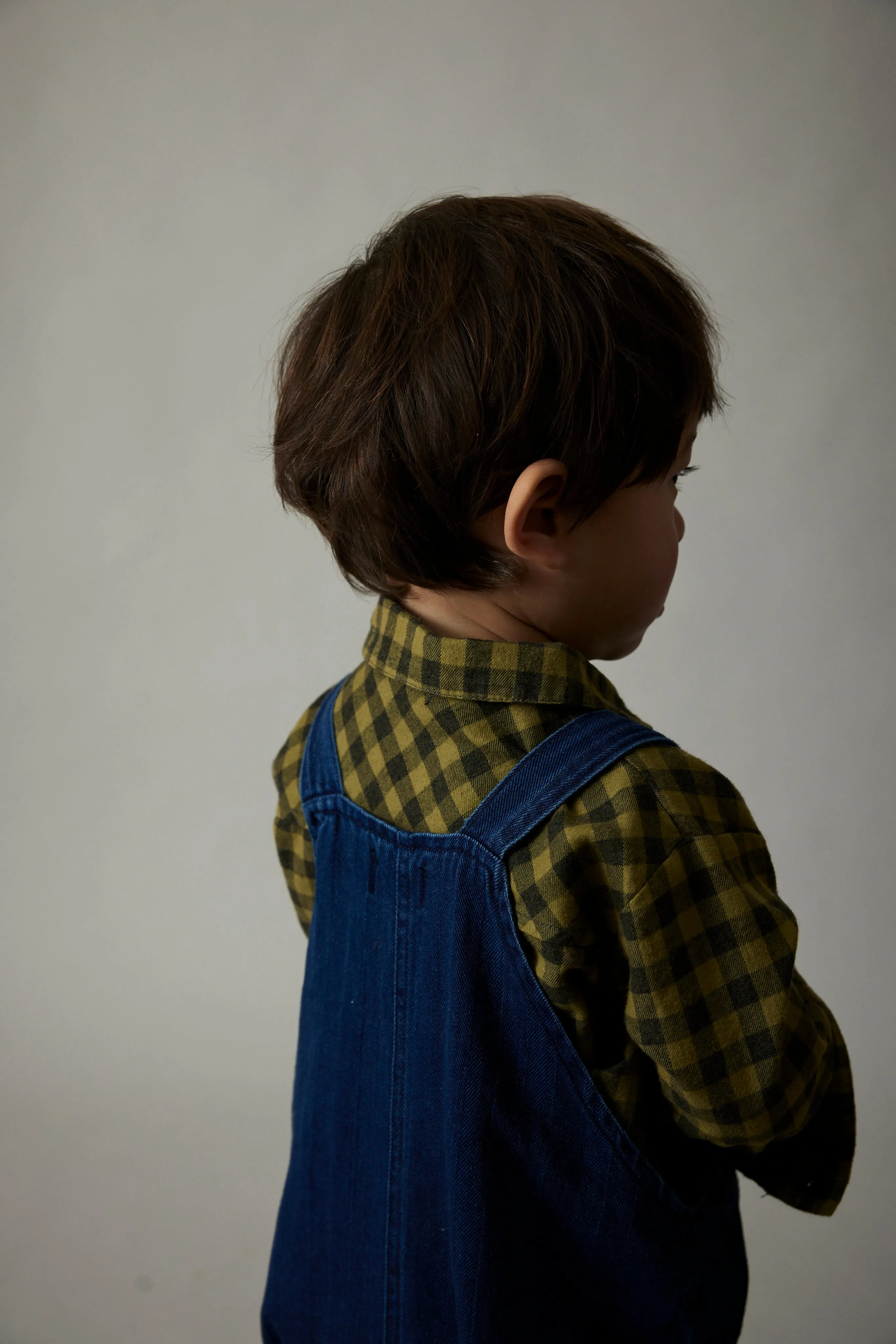 HERRINGBONE DENIM BABY OVERALLS