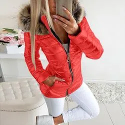 Hooded Faux Fur Jacket