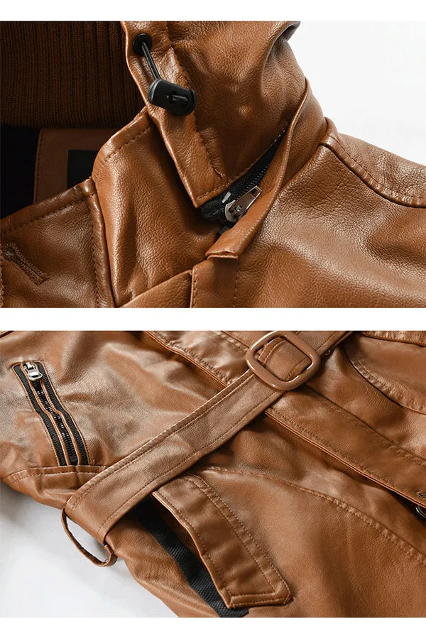HOODED LEATHER JACKET
