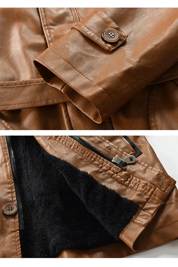 HOODED LEATHER JACKET
