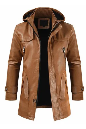HOODED LEATHER JACKET