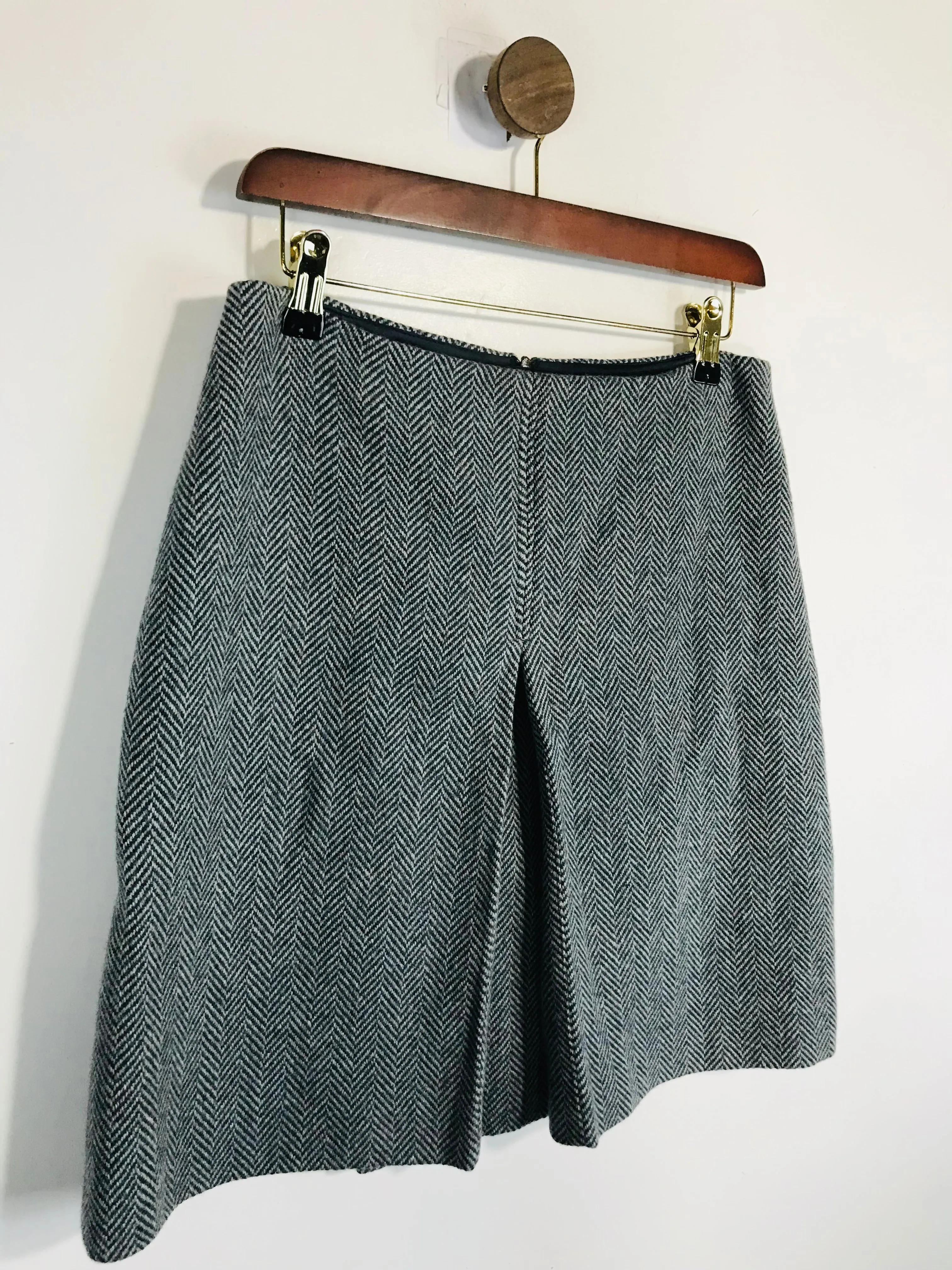 Jigsaw Women's Wool Chevron Pencil Skirt | UK10 | Grey