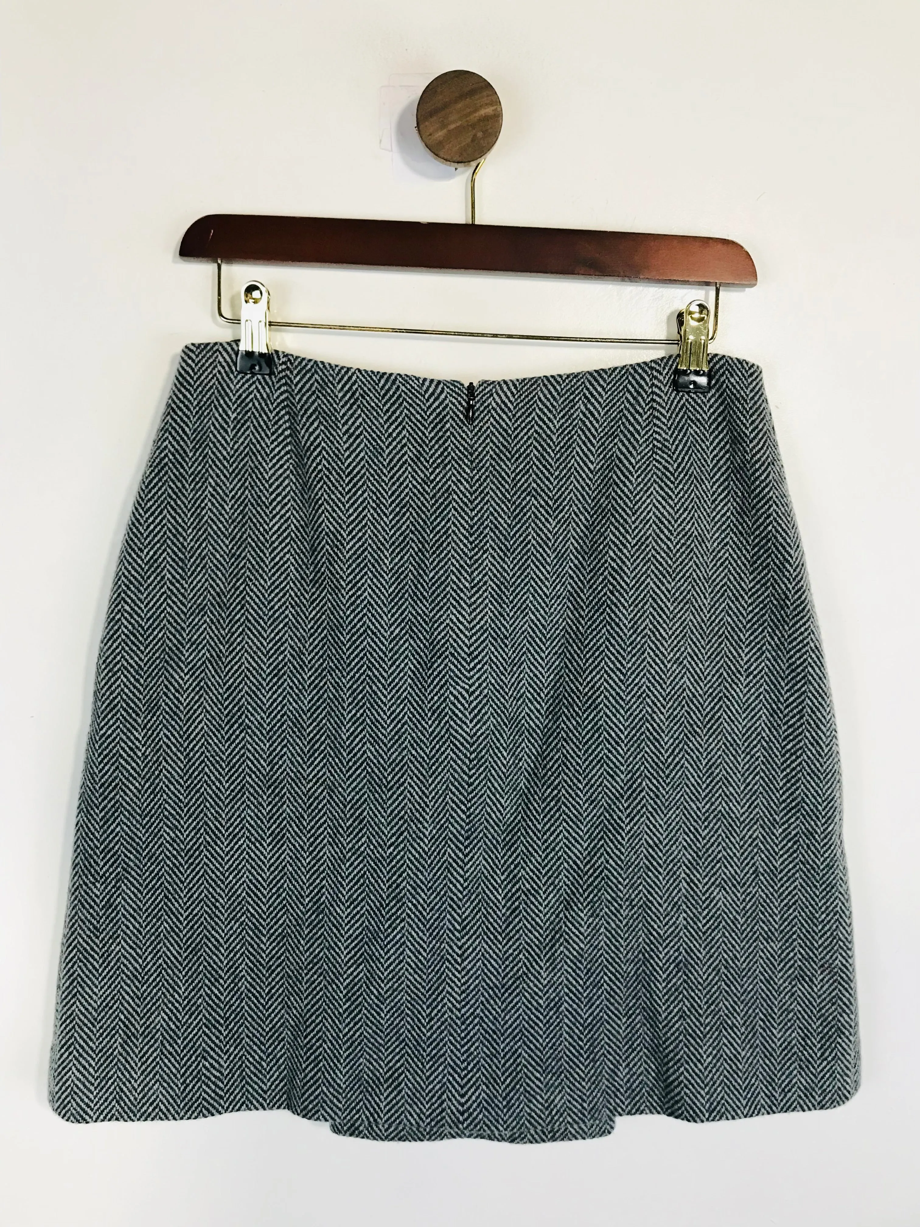 Jigsaw Women's Wool Chevron Pencil Skirt | UK10 | Grey