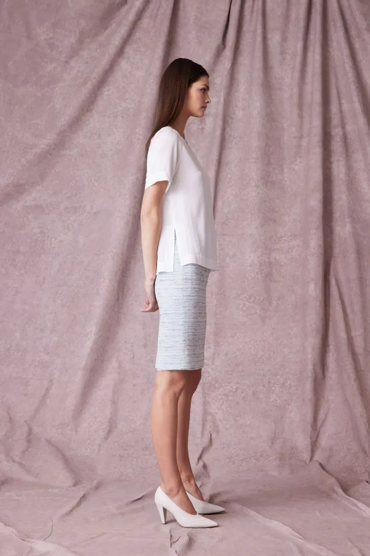 Julia Skirt - Blue/Tweed