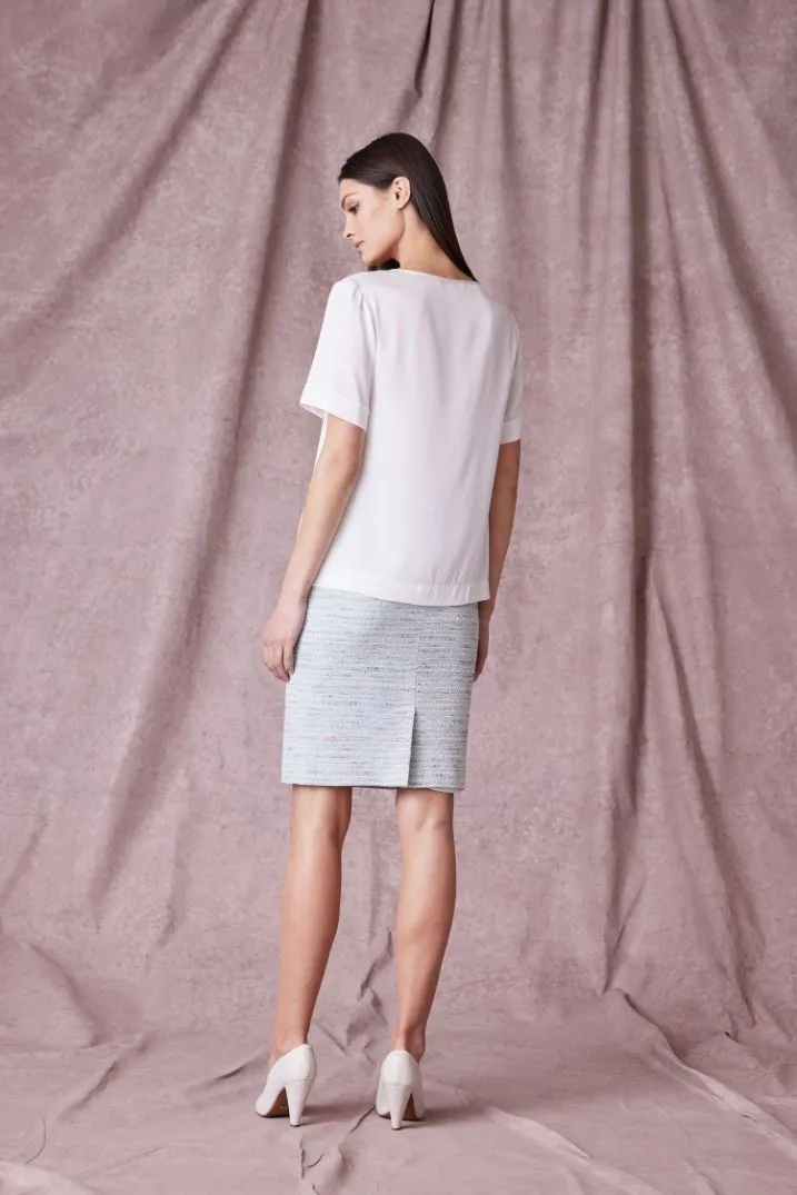 Julia Skirt - Blue/Tweed