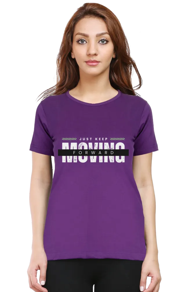 Keep Moving Forward Printed Scoop Neck T-shirt for women
