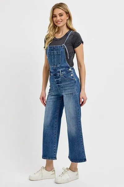 Knotted Strap Denim Overalls