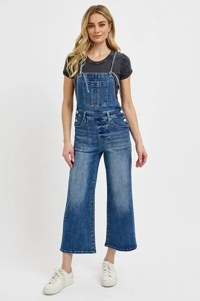 Knotted Strap Denim Overalls