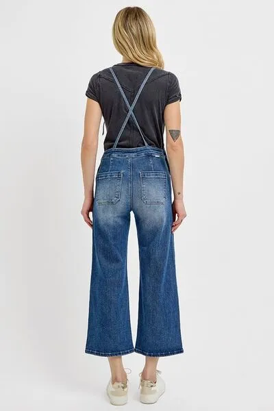 Knotted Strap Denim Overalls