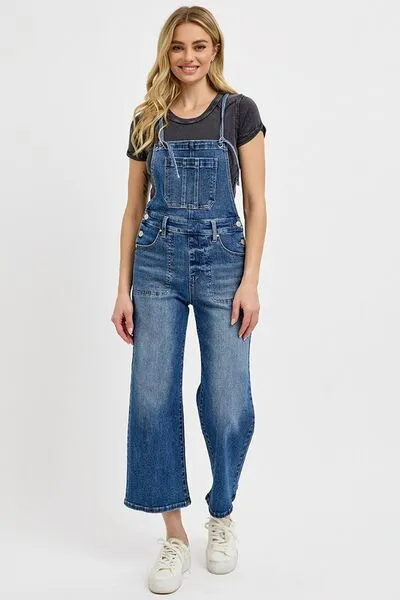 Knotted Strap Denim Overalls
