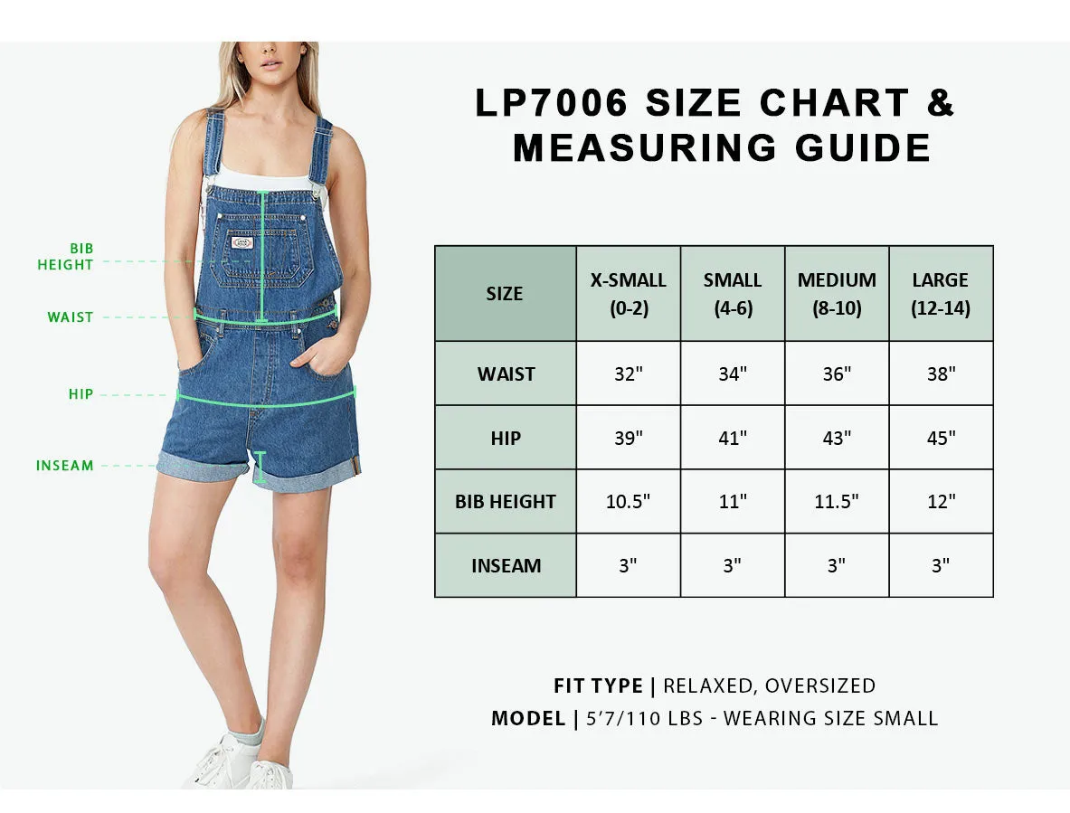 Lana Roux Relaxed Fit Boyfriend Short Overalls