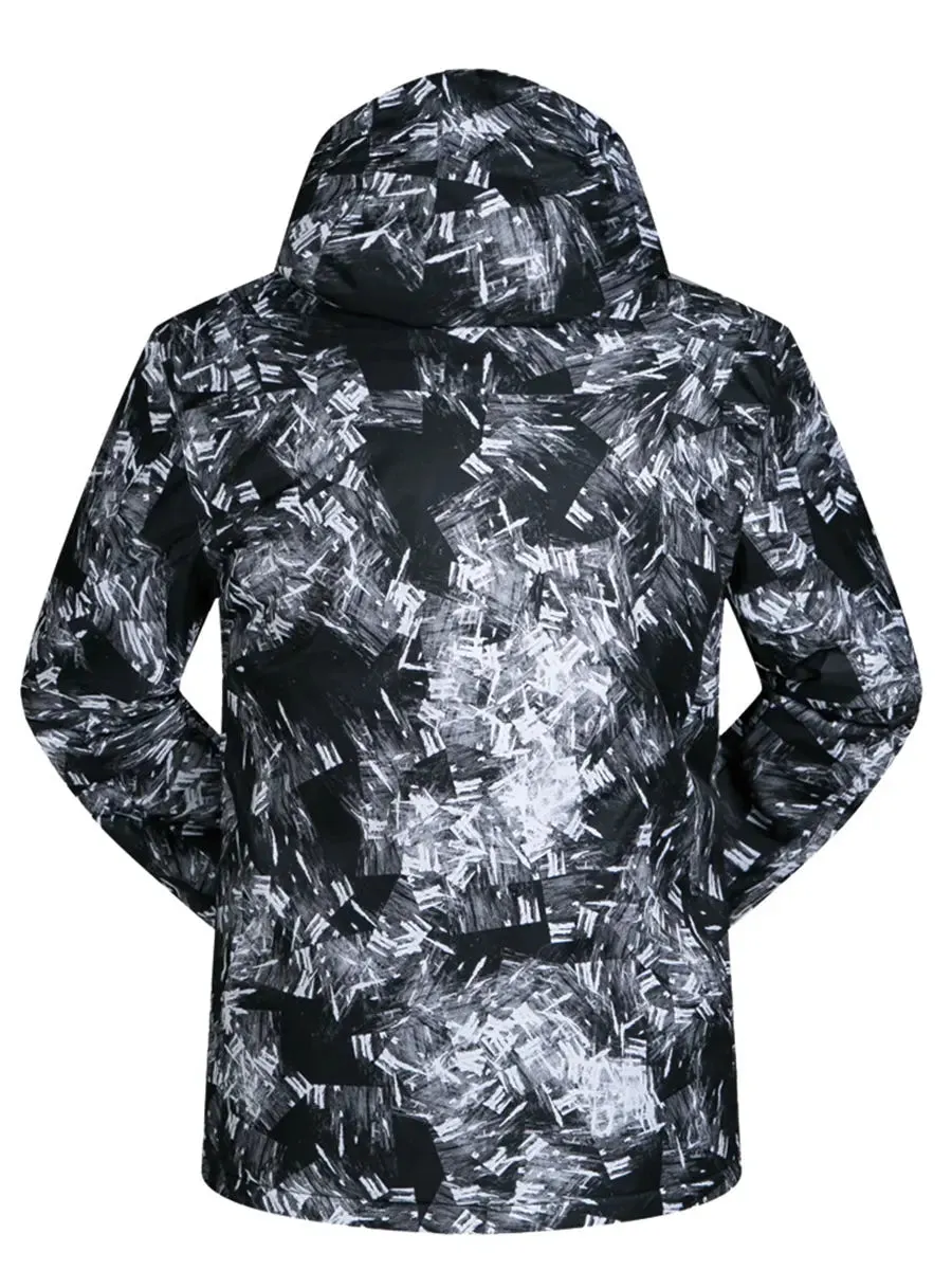 Men Patterned Snowboard Ski Insulated Jacket