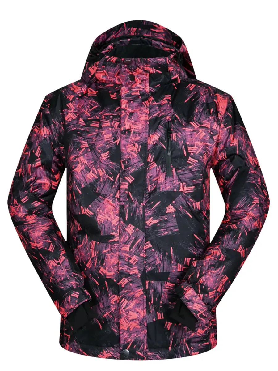 Men Patterned Snowboard Ski Insulated Jacket