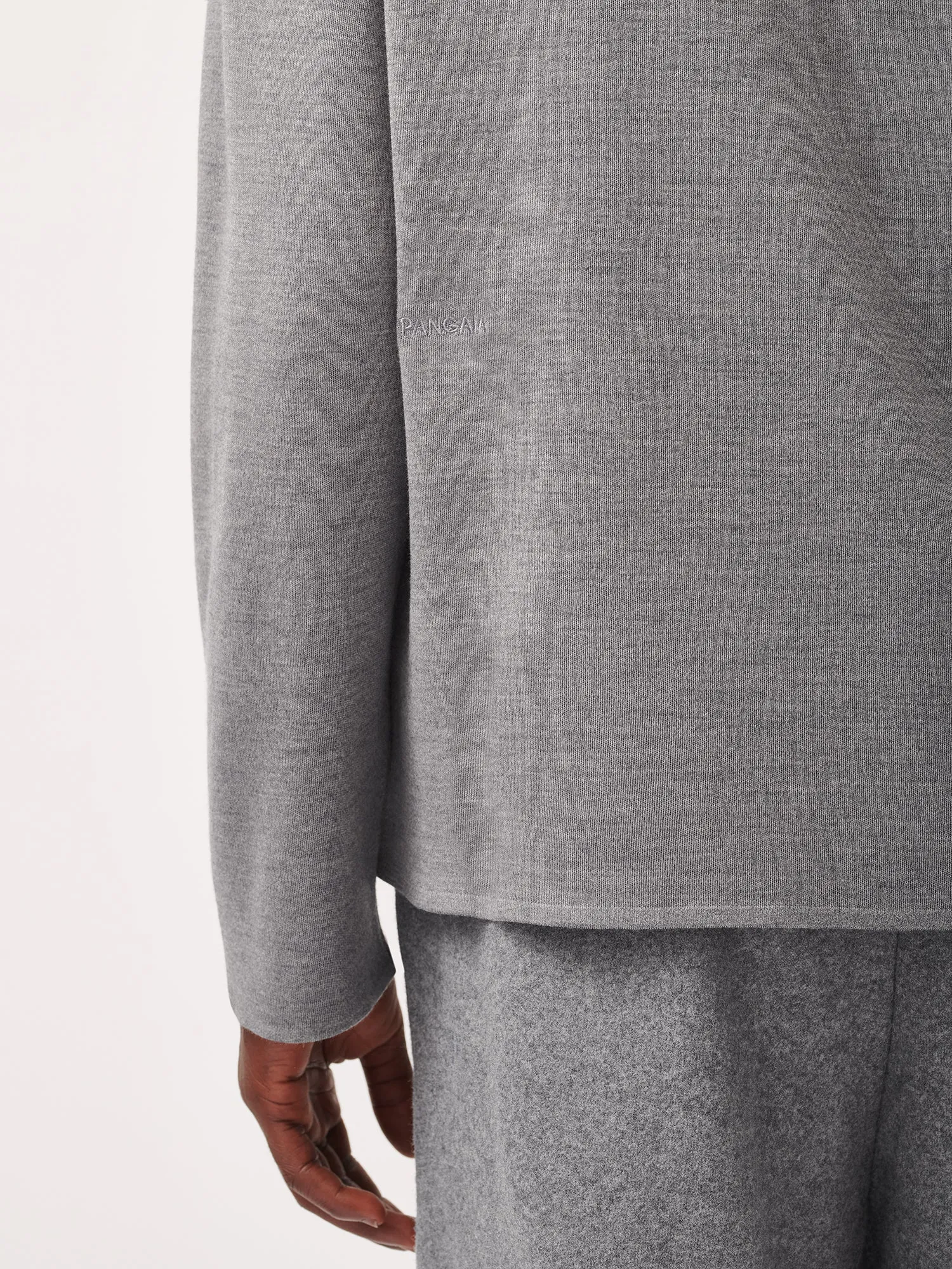 Mens Regenerative Merino Wool Sweater—grey marl